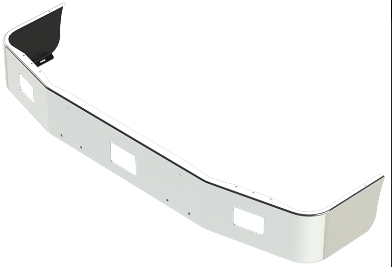 Ultrachrome Peterbilt 387 16” Chrome Bumper – Vent, Fog, Tow Cutouts – USA Made