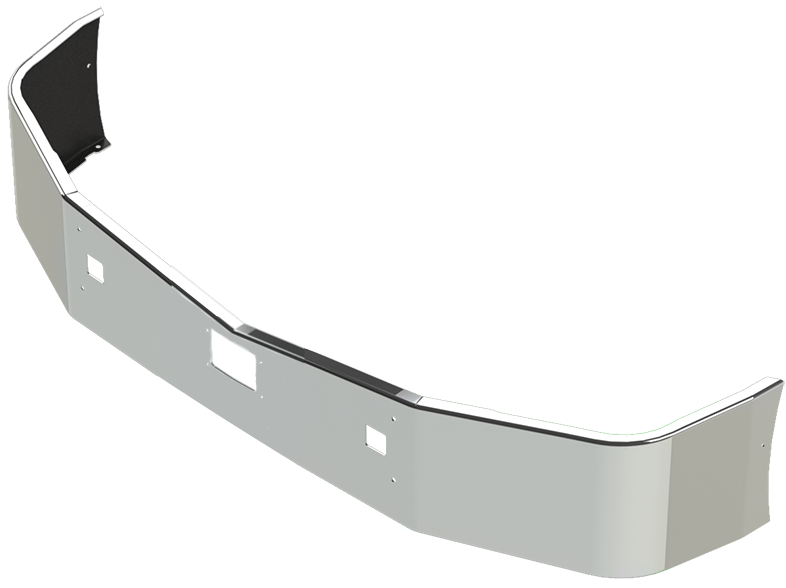 Set Back Axle Steel Chrome Bumper With Vorad Sensor Cut Out For Peterb