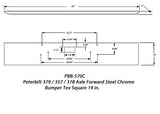 Peterbilt 379 / 357 / 378 Axle Forward Steel Chrome Bumper Tex Square 19 in.