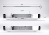 DuraBuilt Peterbilt 365 / 367 / 388 / 389 / 567 Stainless Steel Bumper | 16" Tapered & Rolled | Bolt-On Tow Pin | PBB-870SS6TR4