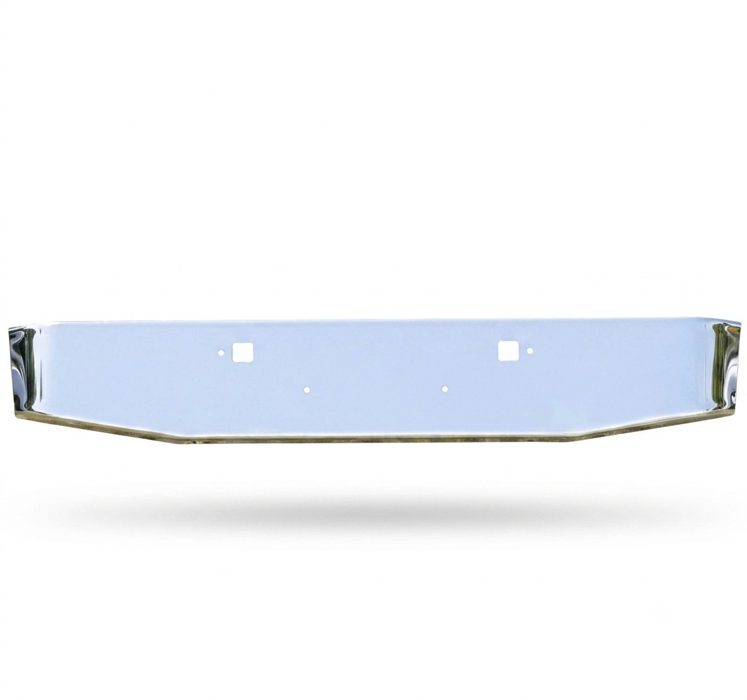 DuraBuilt Peterbilt 365 / 367 / 388 / 389 / 567 Stainless Steel Bumper | 16" Tapered & Rolled | No Fogs | PBB-870SS6TR4