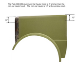 Value HD Aluminum Short Hood for Peterbilt 388/389 Car Hauler, Stainless Grille and Surround