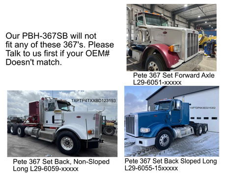 Fiberglass hood for Peterbilt 367 Set Back Axle | Modified Design | L29-6055-1400020