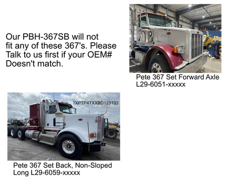 DuraBuilt Peterbilt 367 Fiberglass Hood | Set Back Axle | Modified Design | PBH-367SB