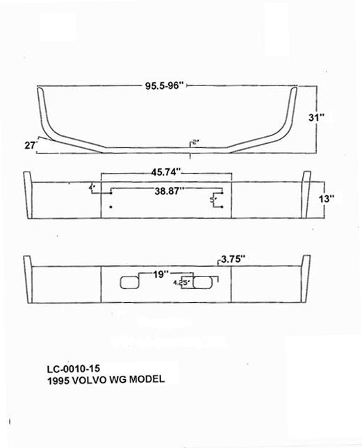 Parachoques cromado de acero envolvente completo Volvo WG