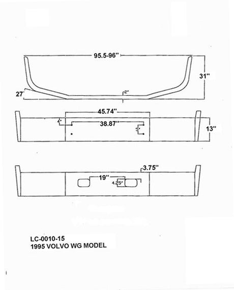 Parachoques cromado de acero envolvente completo Volvo WG