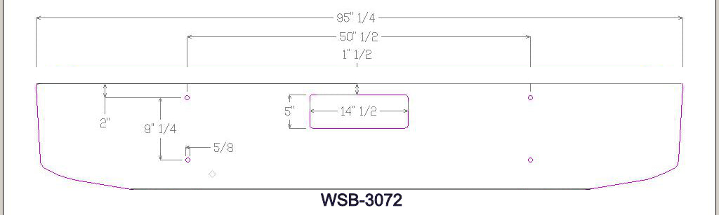 Western Star 49X Tapered Steel Chrome Bumper w/o fogs