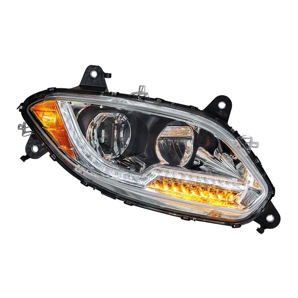 Faro delantero internacional LT cromado 2017 - 2021 Conjunto de faros delanteros derecho LED completo