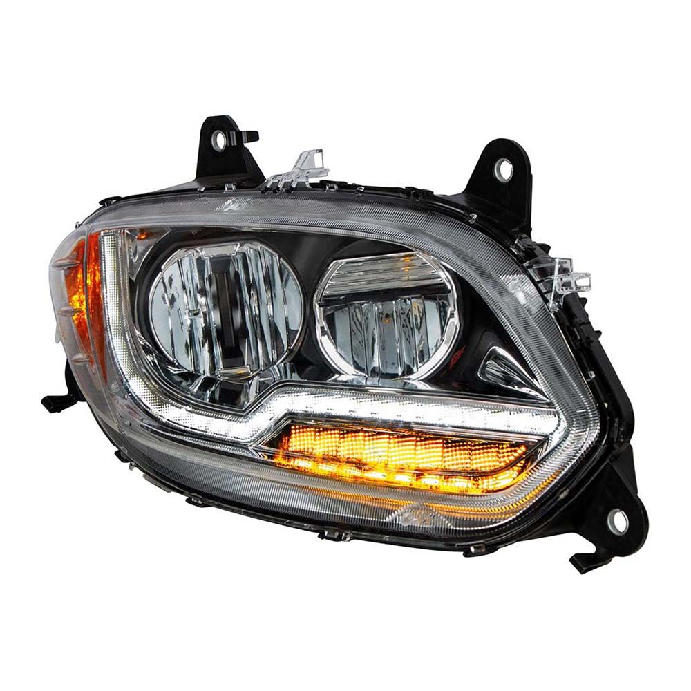 Faro delantero internacional LT cromado 2017 - 2021 Conjunto de faros delanteros derecho LED completo