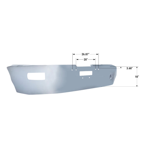 Freightliner FLD 120 & FLD 112 18 in. Bumper Steel Chrome