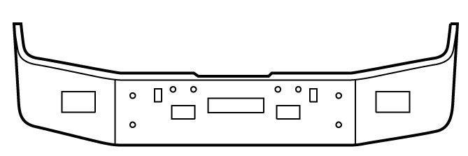 Freightliner FLD 120 & FLD 112 Bumper Steel Chrome 13 in. With Fog Light Hole Cutout - Big Truck Hoods