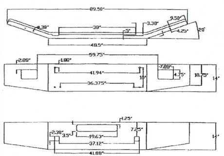 Kenworth T-800 Parachoques de acero cromado con recortes para luces antiniebla