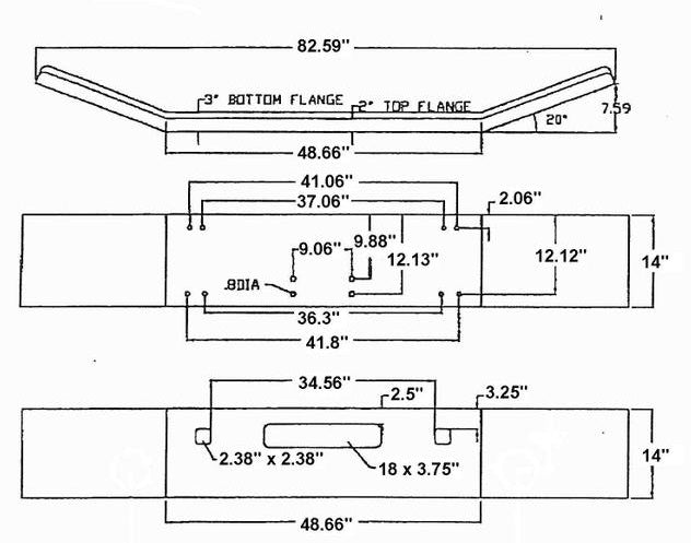 Kenworth T-800 Parachoques de acero cromado sin orificios para luz antiniebla