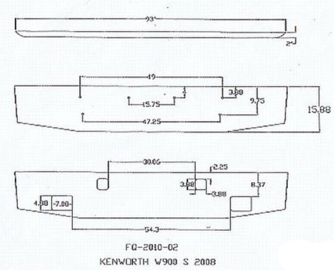 Kenworth W900S Steel Chrome Bumper With Fog Light Hole Cutouts