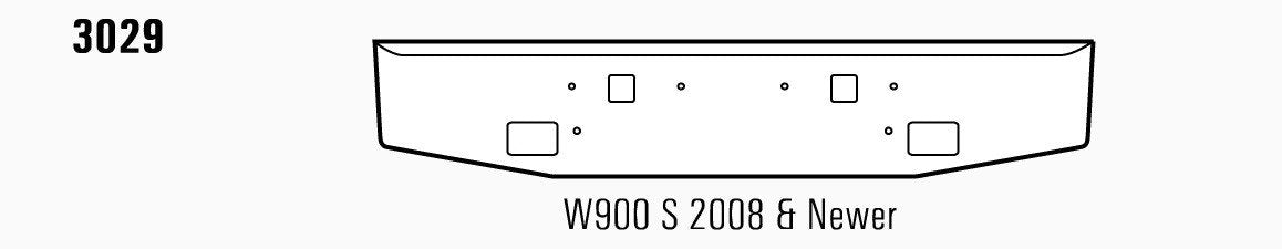 Kenworth W900S Steel Chrome Bumper With Fog Light Hole Cutouts - Big Truck Hoods