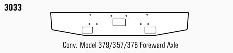 Peterbilt 379 / 357 / 378 Axle Forward Steel Chrome Bumper With Fog light Hole Cutou - Big Truck Hoods