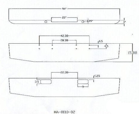 16" Steel Chrome Bumper Tapered for Peterbilt 359- Big Truck Hoods