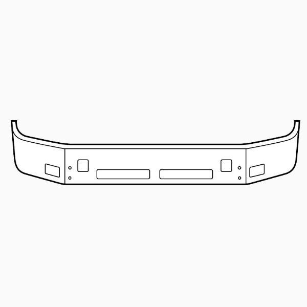 Volvo VNL Gen 1 Steel Chrome Bumper 12 in. Tall - Big Truck Hoods