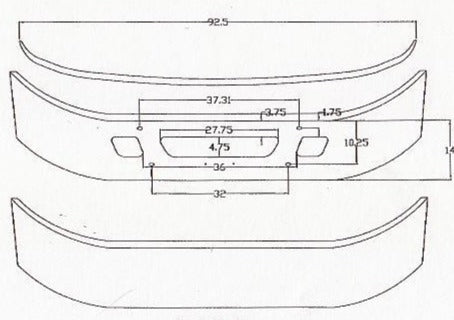 International 4300 / 4400 Bumper Steel Chrome - Big Truck Hoods