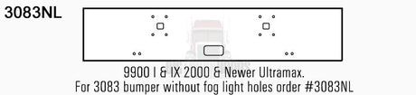 International 9900 I & IX Bumper Steel Chrome Without Foglights - Big Truck Hoods