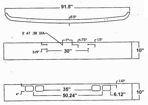 International 4600 / 4700 / 4900 / 8100 Bumper Steel Chrome. US.