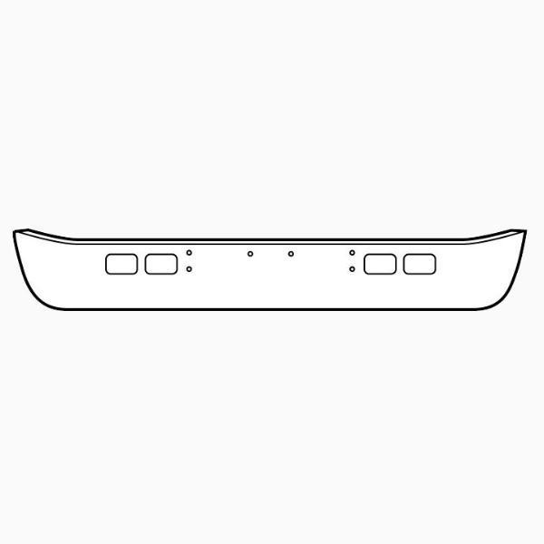 International 4600 / 4700 / 4900 / 8100 Bumper Steel Chrome. US. - Big Truck Hoods