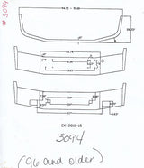 International 9200 / 9400 Steel Chrome Bumper With Fog Light Hole Cutouts (1996 & Older)