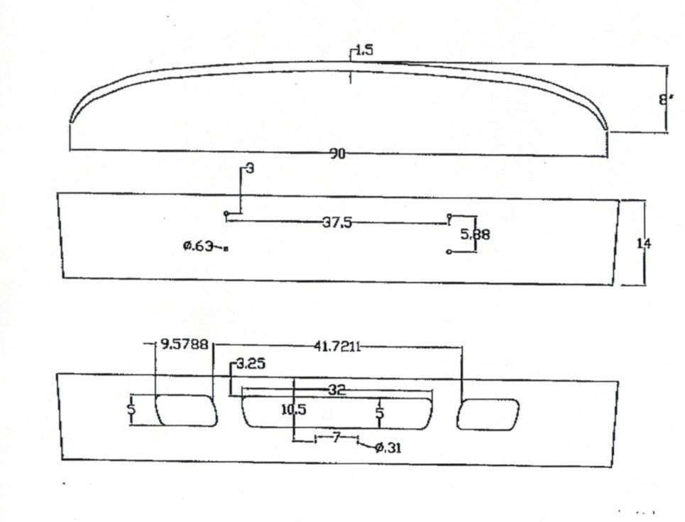 International 7300, 7400, 7500, 7600, 7700 Standard Wrap Steel Chrome Bumper