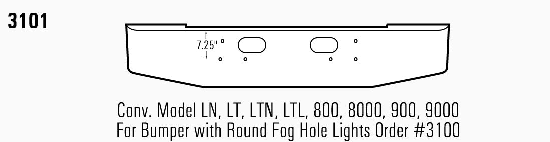 Ford LN / LT / LTN / LTL / 800 / 8000 / 900 / 9000 Steel Chrome Bumper