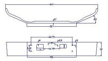 GMC C4500 / C5500 Parachoques de acero cromado 3132