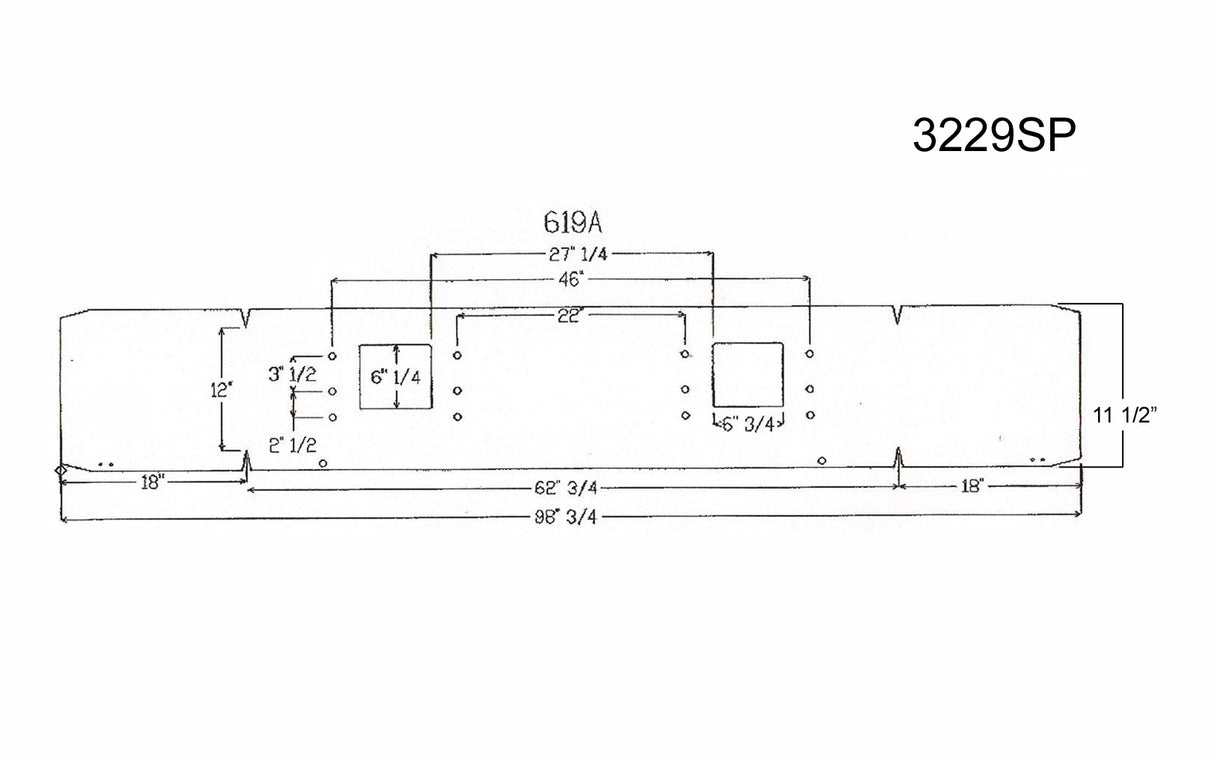 Mack GU/ CTP 713 2 Tows Steel Chrome Bumper