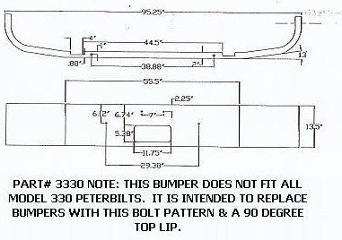 Peterbilt 330 Steel Chrome Bumper