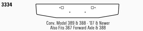 Peterbilt 389 / 388 Steel Chrome Bumper With Tapered Ends - Big Truck Hoods