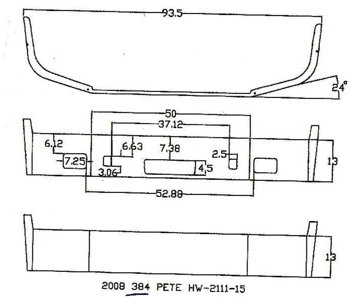 Peterbilt 384 Parachoques de acero cromado