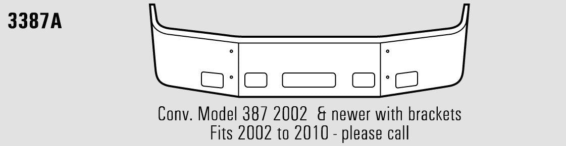 Peterbilt 387 Steel Chrome Bumper - Big Truck Hoods