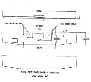 Freightliner 122SD/Coronado Bumper Steel Chrome with Fog Lights 3444WL