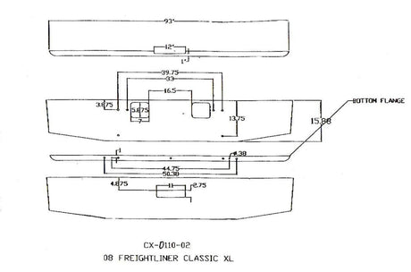 Parachoques Freightliner Classic sin orificios para luz antiniebla