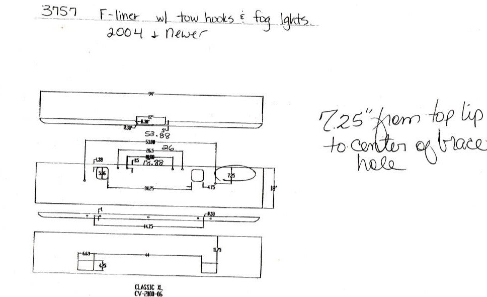 Parachoques Freightliner Classic con orificios para luz antiniebla, 6 pernos