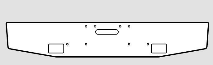 Freightliner Classic Steel Chrome Bumper Tapered Ends 1984-Later With Fog Light Hole Cutouts 8 Bolt - Big Truck Hoods