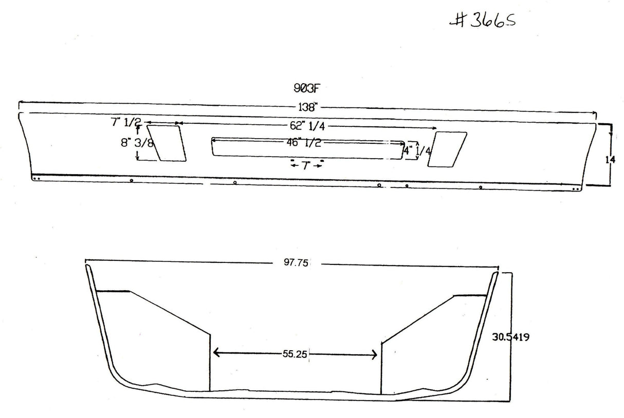 Volvo VNL 2012 Steel Chrome Bumper 14 in. Tall