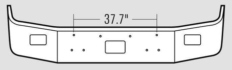 Peterbilt 377 Steel Chrome Bumper With Fog Light Hole Cutouts - Big Truck Hoods