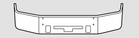 Freightliner Columbia Bumper Steel Chrome Without Fog Light Hole Cutouts 14 in - Big Truck Hoods