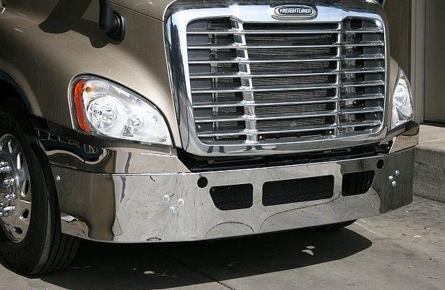 Freightliner Cascadia Bumper Steel Chrome  US Made With Fog Lights - Big Truck Hoods