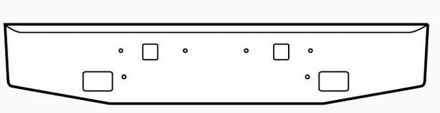 Kenworth W900S Steel Chrome Bumper With Fog Light Hole Cutouts - Big Truck Hoods