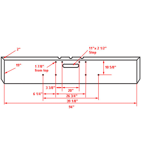 Freightliner FLD Classic 19 in. Box End Bumper 8 Bolt