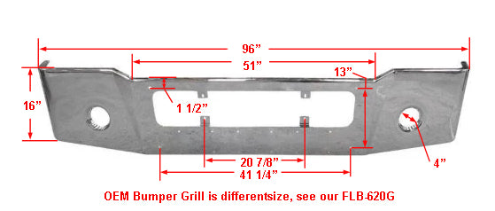 Freightliner Coronado Steel Chrome Front Bumper