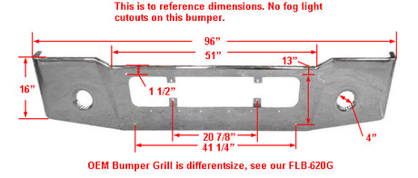 Freightliner Coronado Steel Chrome Front Bumper Without Fog Light