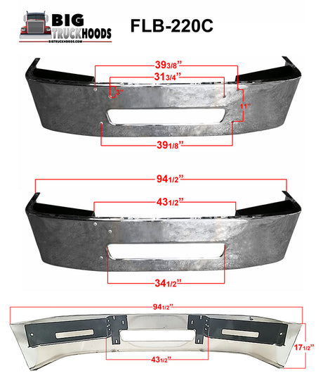 Parachoques de acero cromado Freightliner Century / Columbia