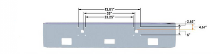 International 9900 18" Steel Chrome Bumper with fog light holes