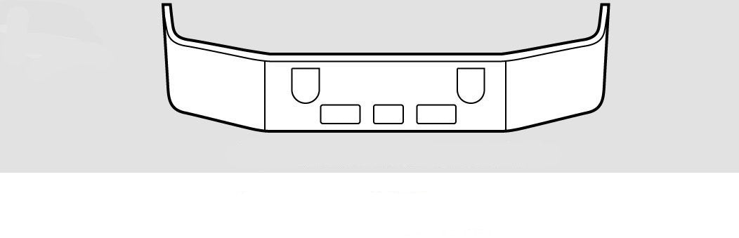 Mack CH600 Aero SBA Steel Chrome Bumper 1992-Older - Big Truck Hoods